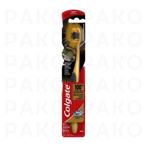 مسواک کلگیت مدل Charcoal Gold 360 با برس نرم