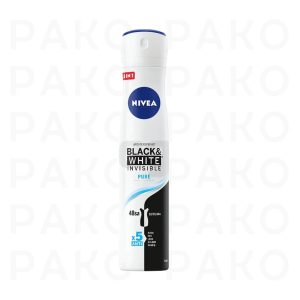 اسپری ضد تعریق نیوا Nivea زنانه مدل Black And White Invisible Pure حجم 150 میل