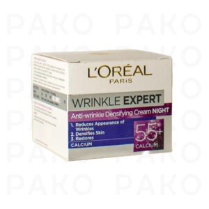 کرم شب ضد چروک حاوی کلسیم لورال Loreal Wrinkle Expert Anti Wrinkle Densifying Cream night 55+ calcium